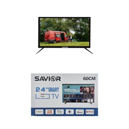Televizor smart SAVIOR SAV-T24, LED, 60 cm HD, 24 inch, clasa E, suport TV de perete inclus